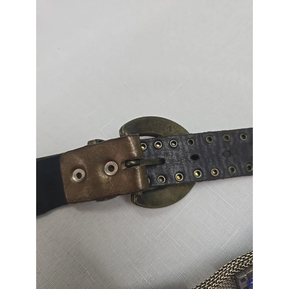 Vintage Women's Sand Castle USA Silver Metal Mesh Rhinestone Belt RARE **READ**